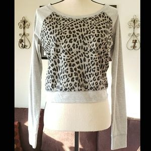 SALE!! NWT Melrose Chic Gray Cheeta sweatshirt